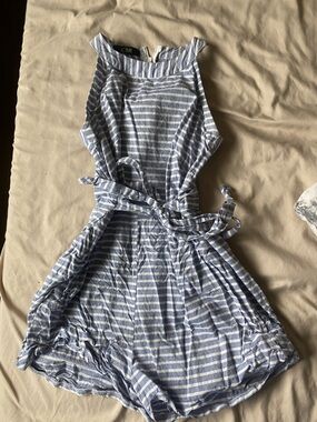 CBR Blue and White Striped Jumpsuit Romper